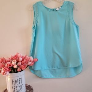 Calvin Klein Career Sleeveless Light Blue Top Size Medium